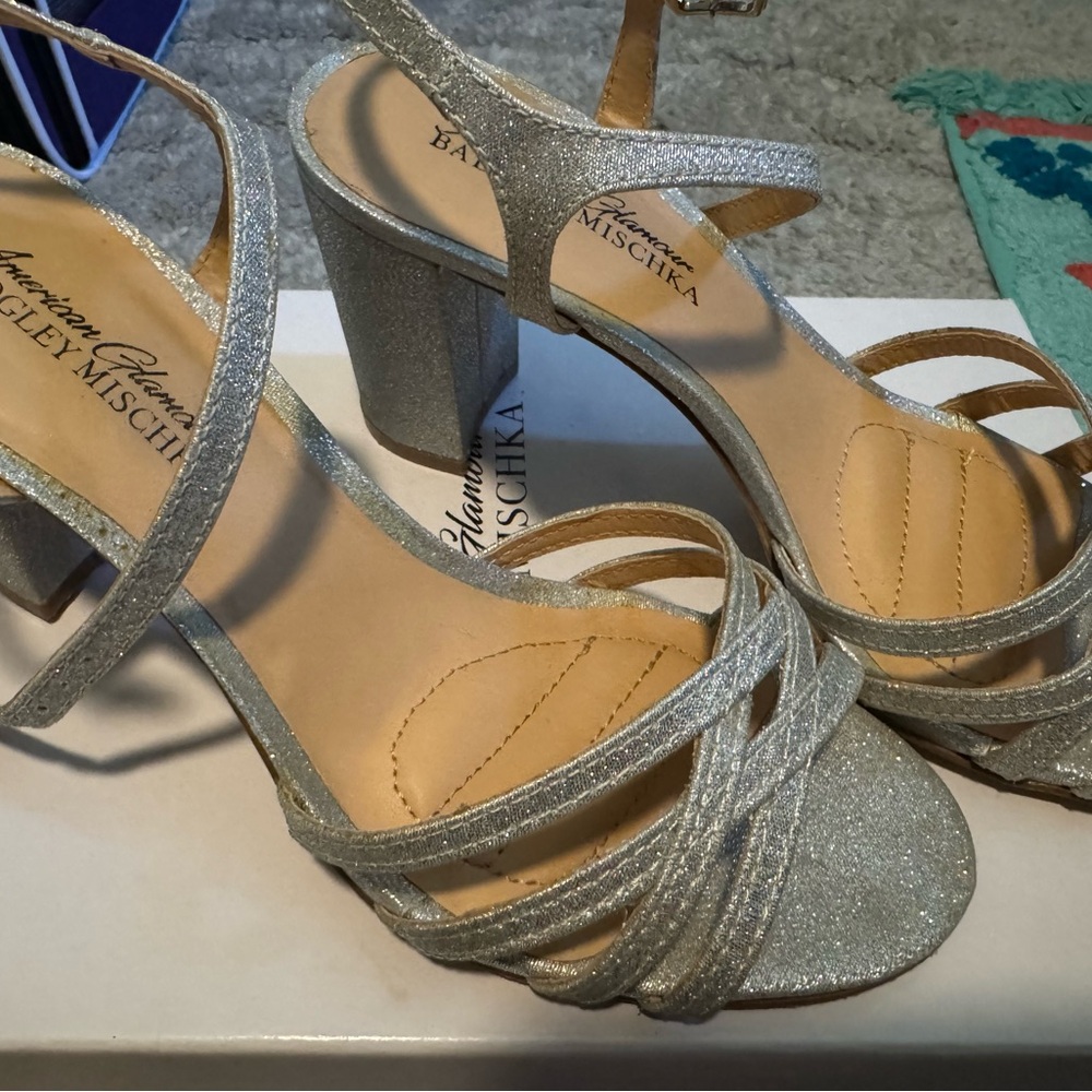 Badgley Mischka Glittering Silver Heels